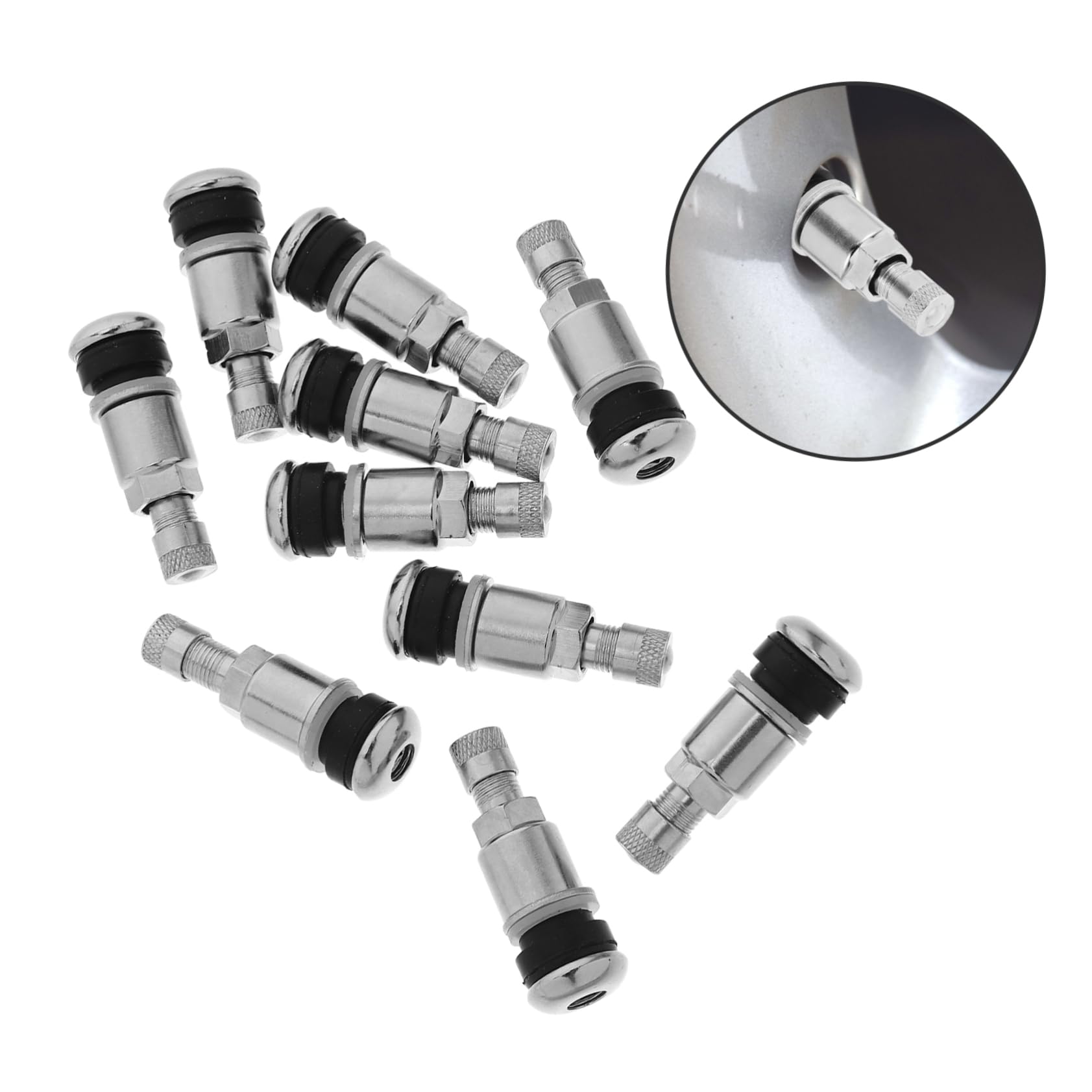 10 Pièces Valves de Roue Tubeless Tiges de Valve Coudées en Métal Pneu pour Voitures Voiture Pratiques pour Entretien et Remplacement
