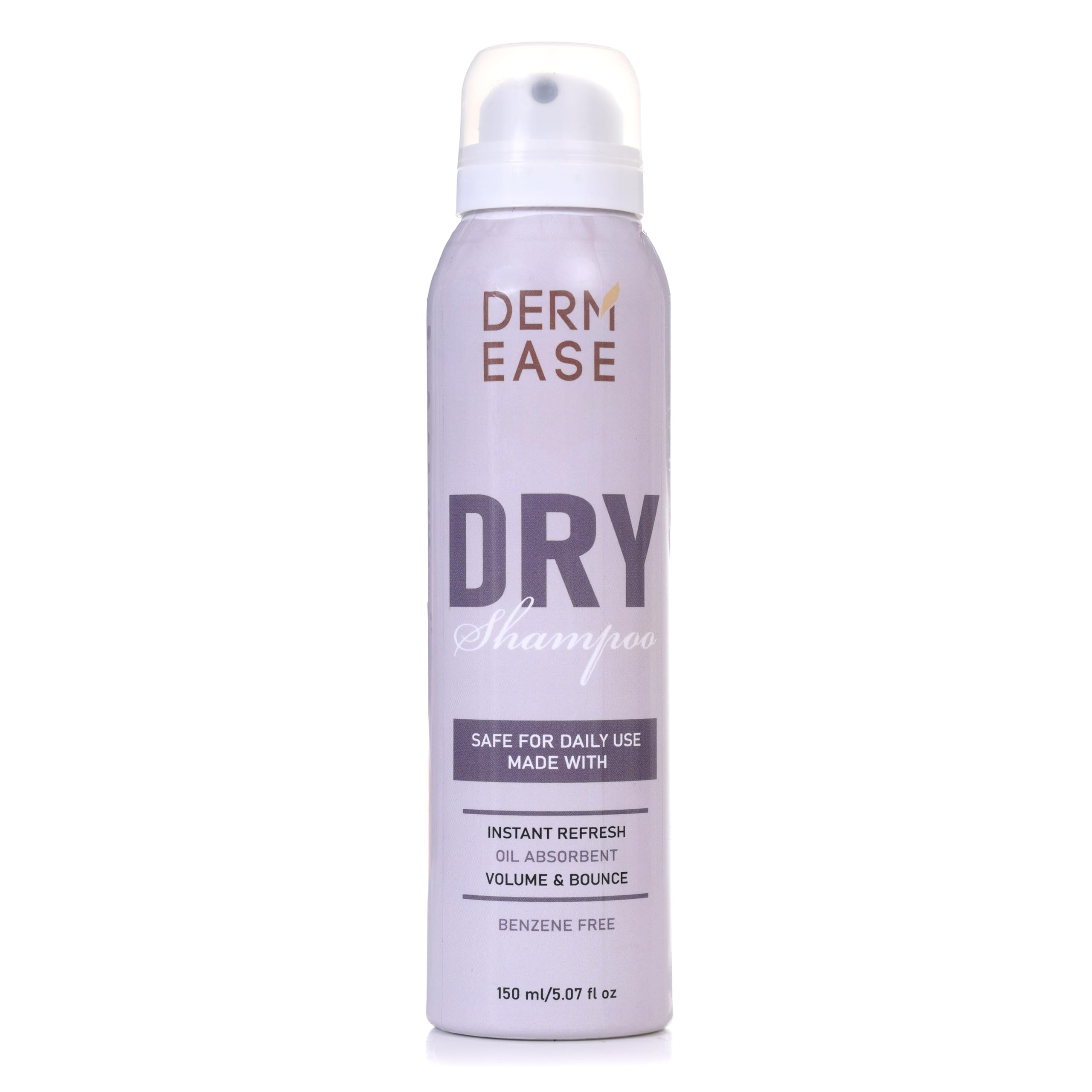 DERM EASE Dry Shampoo for Women Spray 150ml | Instant Refresh | Oil Absorment | Volume & Bounce | Benzene Free | Safe for Daily Use