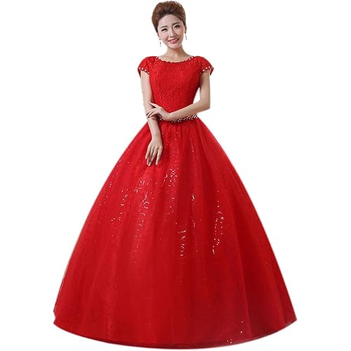 Eyekepper Double Shoulder Floor Length Bridal Gown Wedding Dress Custom Size