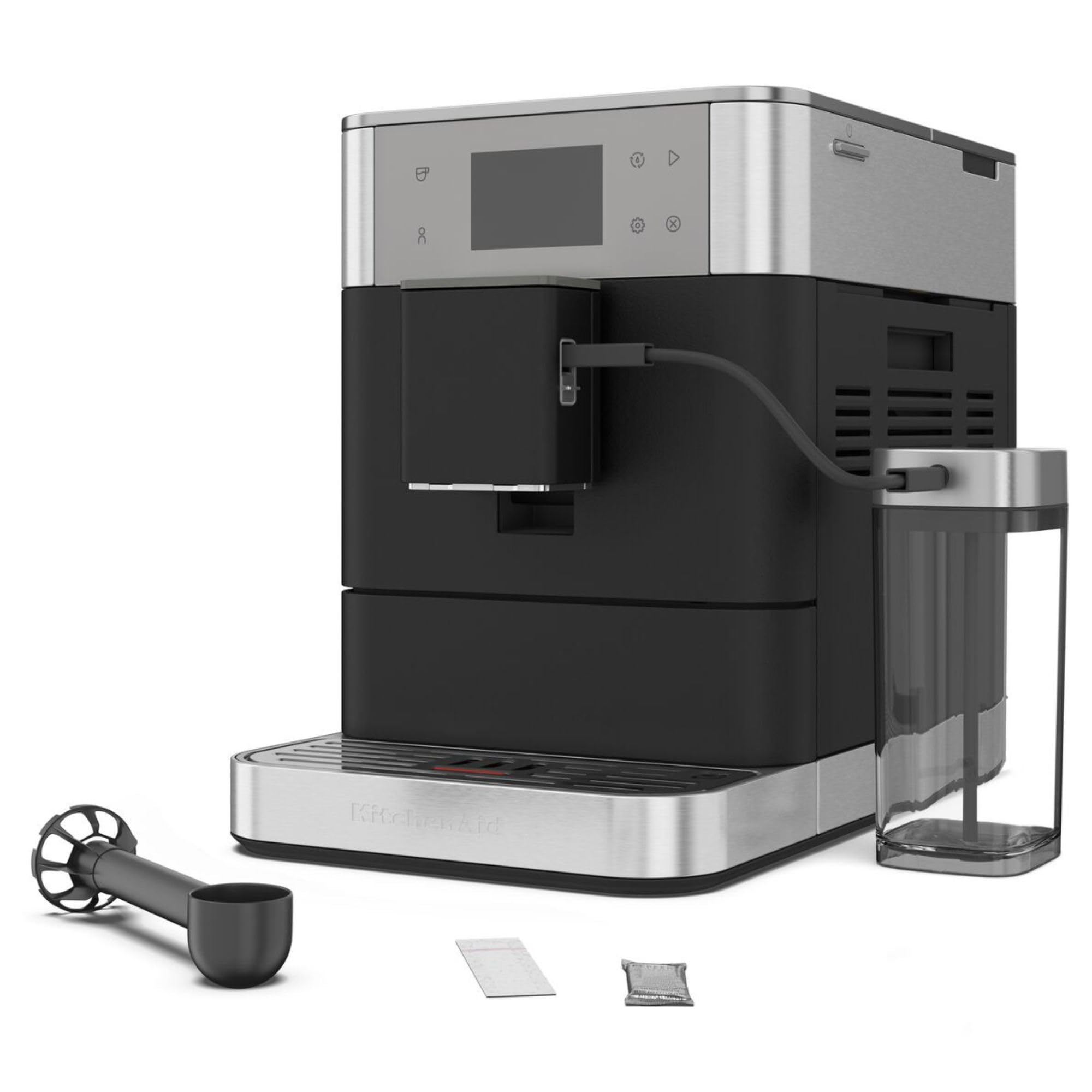 KitchenAid Machine a Café Grain - KF7 - Machine Expresso et Cappuccino avec broyeur - Machine Expresso et Cappuccino - Avec Technologie Thermocoil - Truffe Noire