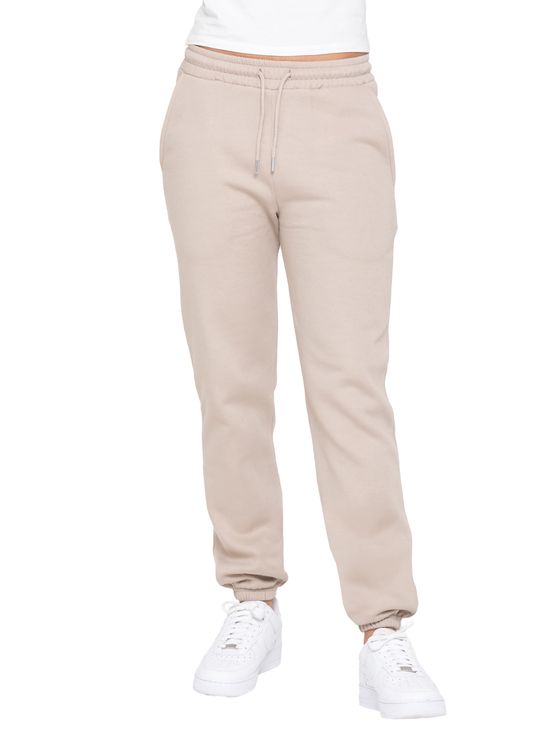 989Zé ENZO Womens Fleece Lined Joggers Ladies Soft Warm Loungewear Sweatpants (UK, Alpha, M, Regular, Regular, Oatmeal)