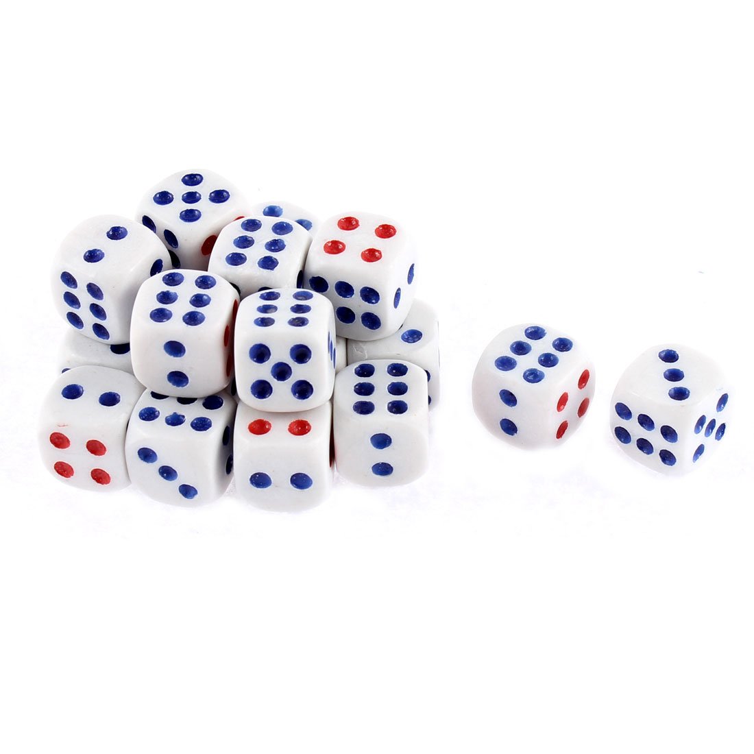 RuilogodPlastic Rounded Corner Lucky Game Bar Casino Cubical Dices 20 Pcs