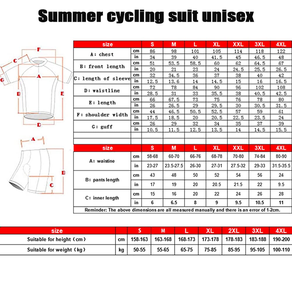 Ensemble de Maillots de Cyclisme Hommes Manches Longues Vêtements de Cyclisme Manches Courtes Unisexe Maillot vélo Maillots de Cyclisme Respirant élastique séchage Rapide Maillot de Cyclisme