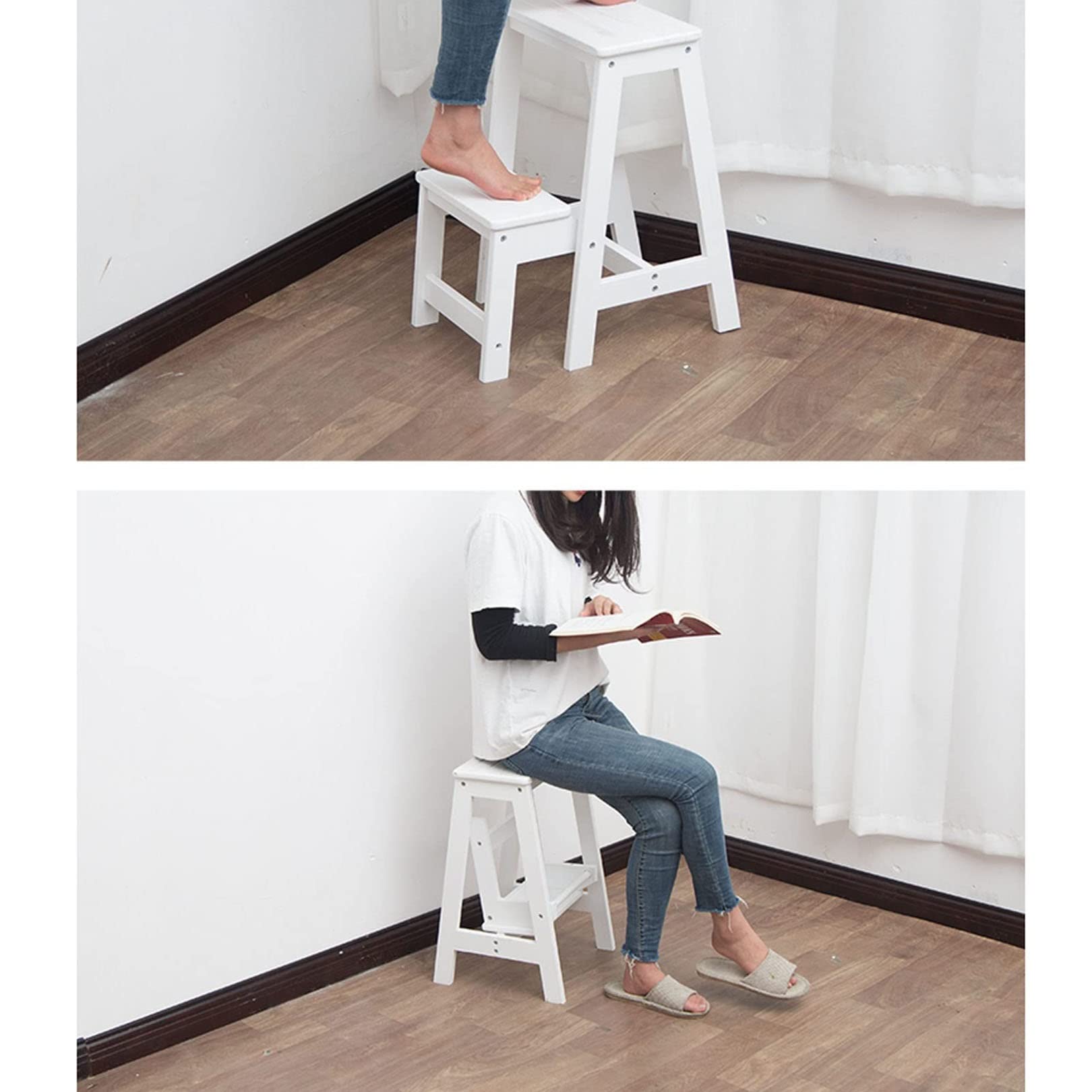 Silla de escalera plegable taburete de de 2 taburetes pequeños per torte banco de zapatosestante de flores escalón de cocina escalera de seguridad anslizante per el hogar y l