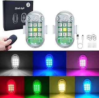 High Brightness LED Strobe Light,7 Colors USB Rechargeable Flashing Lights,LED Strobe Drone Lights,for Remote Control Drone,Motorcycle,Car,Bike (2Pack)