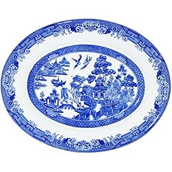 Cazuelas Chinas Churchill Fina China cazuela Oval 12.5´´ azul Willow