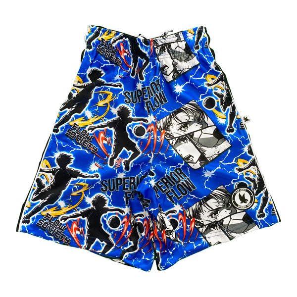 Flow Society Anime Superior Soccer Boys Athletic Shorts-Lacrosse-Gym-Sports-Activewear-Patterned-Youth Apparel-Lacrosse Gear