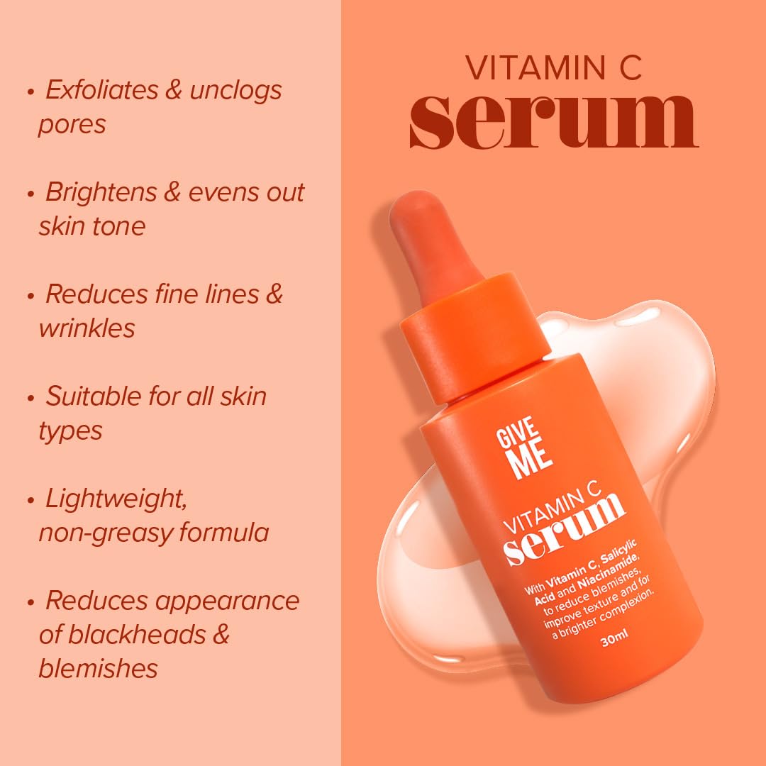 Give Me Cosmetics, 10% Vitamin C Serum for Face with Salicylic Acid, Niacinamide, and Skin Boosting Peptides, Anti Ageing - Image 4