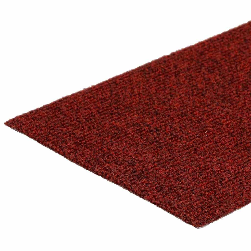 Samoprzylepne maty na schody, do drewna, korytarza, zwierząt domowych, dzieci, seniorów, ochrona przed hałasem, 15 sztuk, 60 x 25 cm, bordowo-czerwone, 15 sztuk