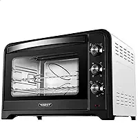 Forno Elétrico 70L Best Plus – Assados Perfeitos com Espeto Rotisserie, Função Grill e 6 Modos de Cozimento (Preto e Branco, 220V)