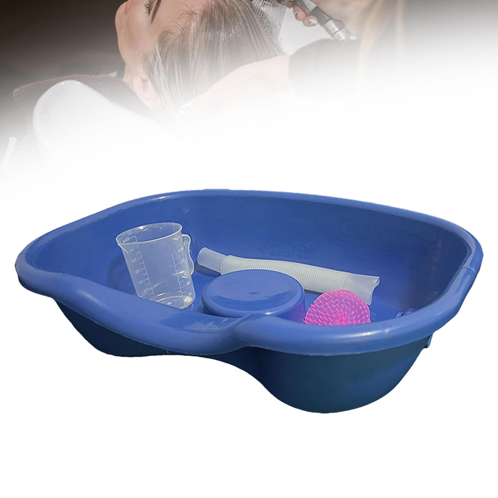 perfk Cuenco de champú portátil, ayuda para la con tubería de 46x35cm para accesorios de baño postrados en cama, bañera para lavar el cabello,