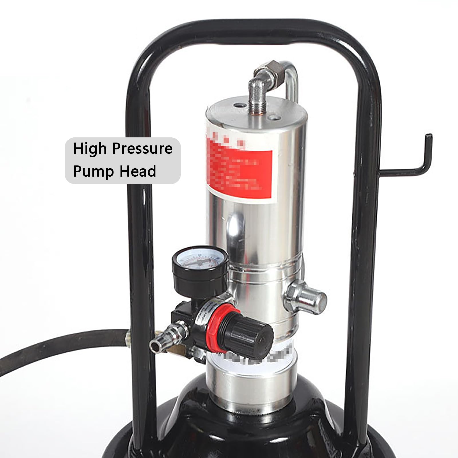 Bomba Dispensadora de Grasa Neumática con Pistola de Engrase | 40 L, Caudal de 0,85 L/min, Relación de Presión de 50:1, Para el Mantenimiento de Vehículos