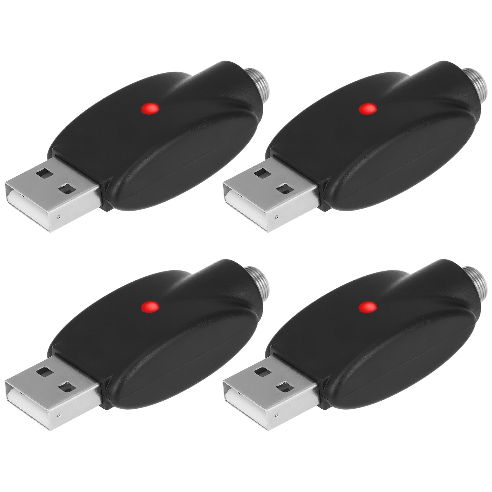 The Lord of the Tools 4pcs 510 Out Threaded USB Smart Charger with Over-Charge Protection LED Indicator for Laptop Car Charger Flashlight