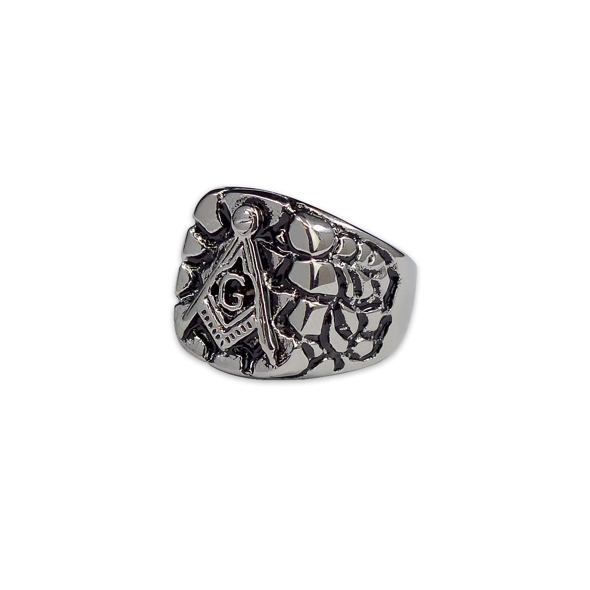 The Masonic ExchangeSquare & Compass Silver Finish Stainless Steel Ring