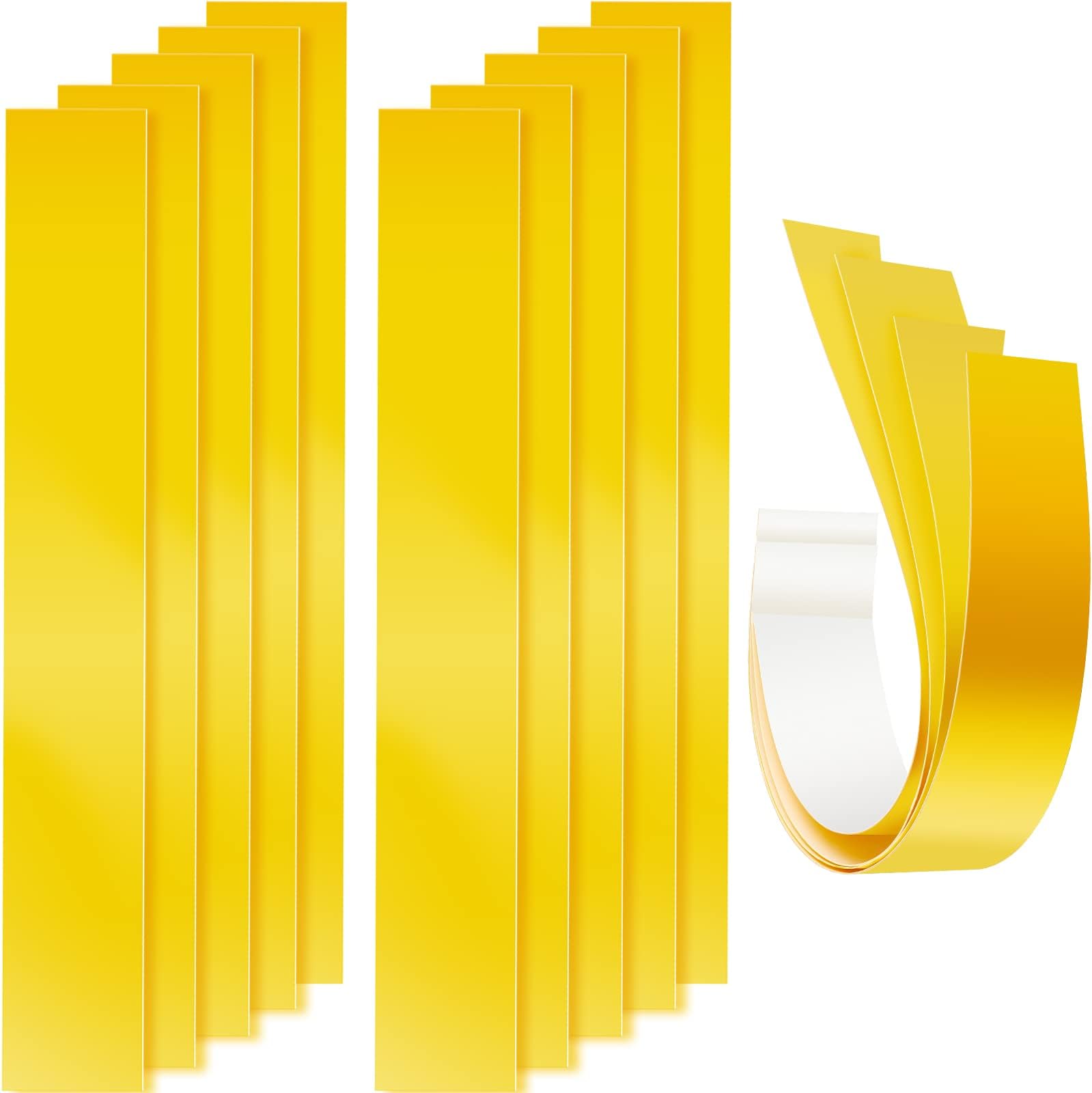 Fabbay Zero Gap Woodworking Tape for More Accurate Cuts On Miter Saw Table Saw PVC Self Adhesive Strips for Positioning Wood Cutting, 2 x 14 Inch, Yellow (10 Pcs)
