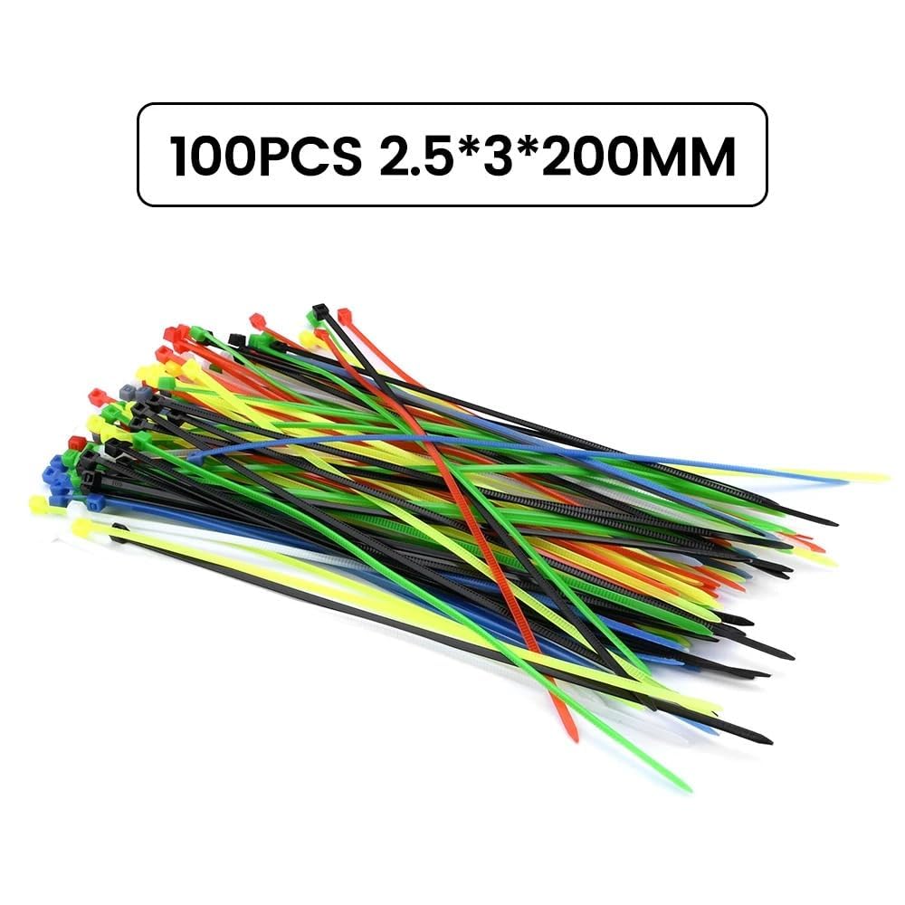 Hebilla de nailon para bridas de cables, bridas de nailon autobloqueante, 100 unidades, varios tamaños (150 mm)
