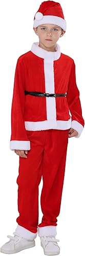 Snailify Conjunto de disfraz de Papá Noel para niños, disfraz de Papá Noel para niños, fiesta de cosplay