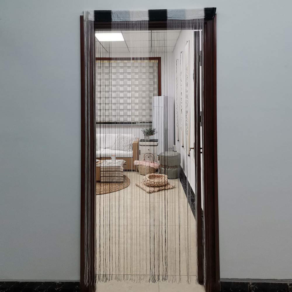 JVL Ombre String Door Curtain, 200cm x 90cm Approx, Silver, One Size