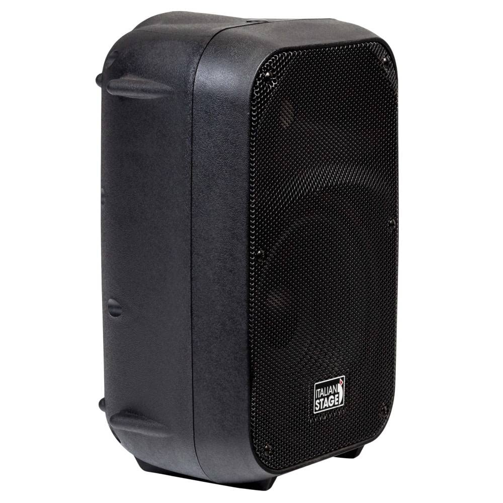 Italian Stage IS FRX08AW - Diffusore Cassa Attiva a batteria, da 60w di picco e cono da 8" con mp3 player, sd card, usb e bluetooth, Nero