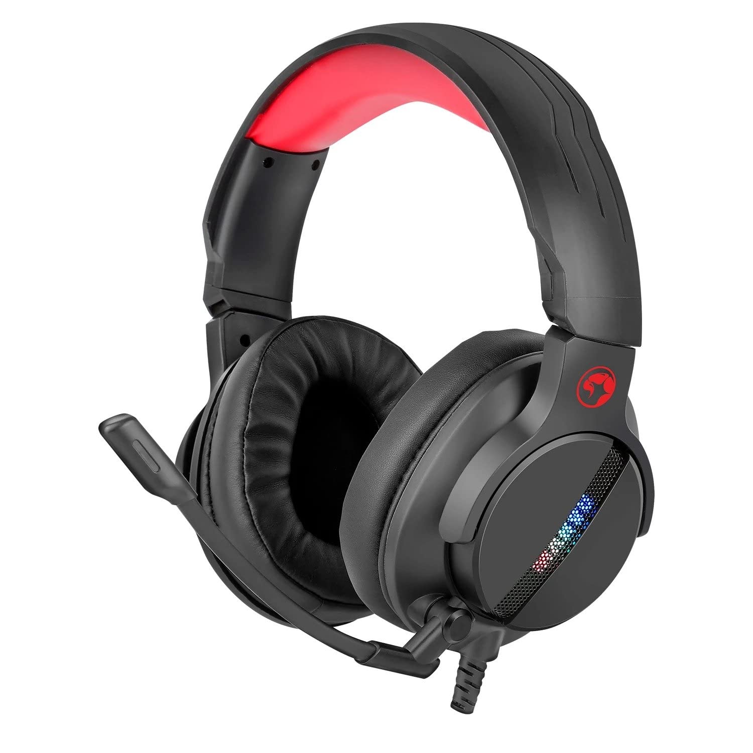 MARVO Scorpion HG9065 - Auriculares para juegos, sonido envolvente virtual 7.1, auriculares RGB para juegos, compatibles con PC Xbox One, PS3 y PS4, controladores de audio profesionales de 40 mm,