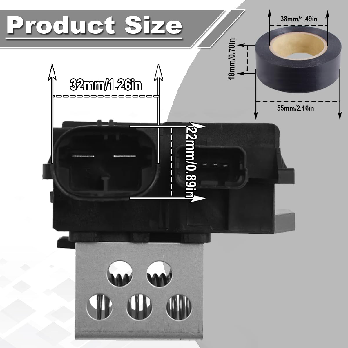 ZAMDOE 9673999880 Resistenza relè motore ventola riscaldatore raffreddamento per Citroen C1 C4 per Peugeot 107 206 per Partner 2008 On per Smartsense Radiator parti di ricambio per auto con nastro