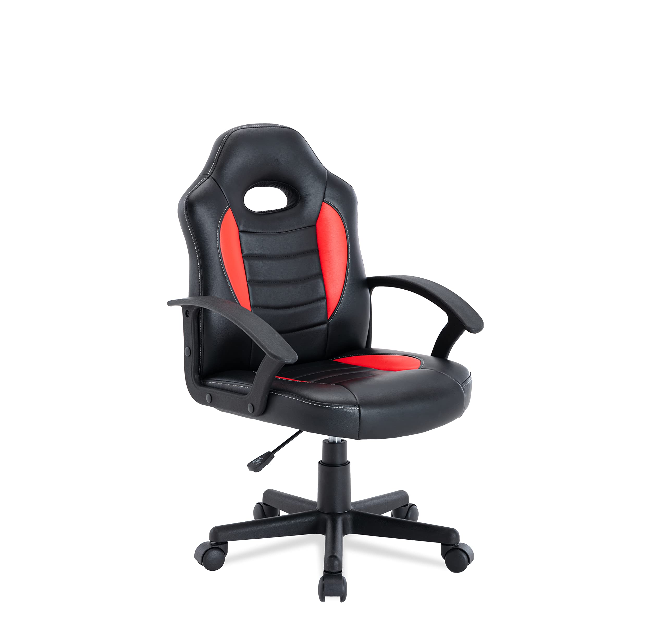 La Silla Española Alcoy Sedia, Pelle Sintetica Plastica, Nero-Rosso, Pequeño
