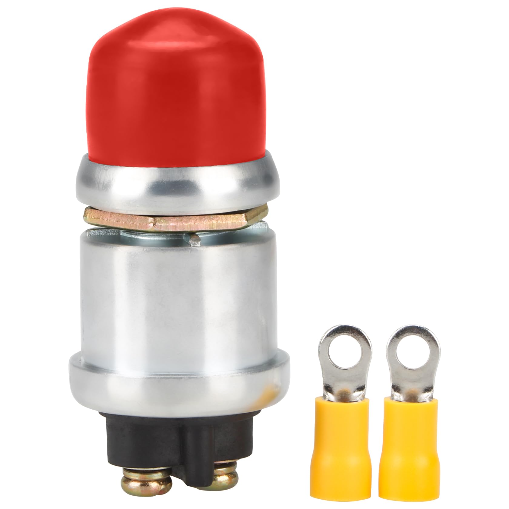 Push Button Starter Switch, 12V / 24V 50A, Waterproof Push Button Switch, for Car Marine Boat Truck Tractor Engine (1, Red)-image-38
