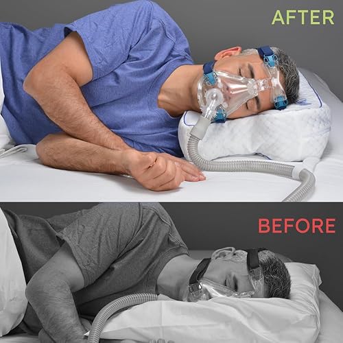 Miniatura 7 de Contour CPAPMax Gel de enfriamiento - Almohada CPAP para personas que duermen de lado, espalda y estómago con espuma viscoelástica ajustable,