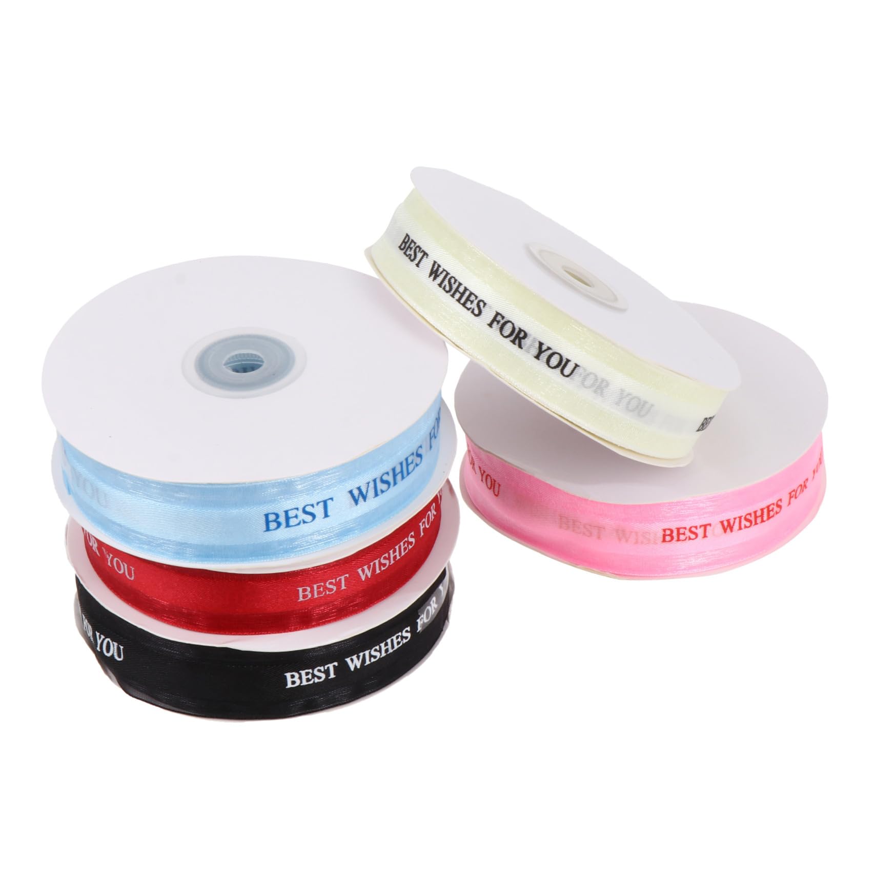 Artibetter 5rouleaux Ruban Décoratif Satin pour Emballage Cadeau Ruban Créatif pour Fête et Mariage Imprimés