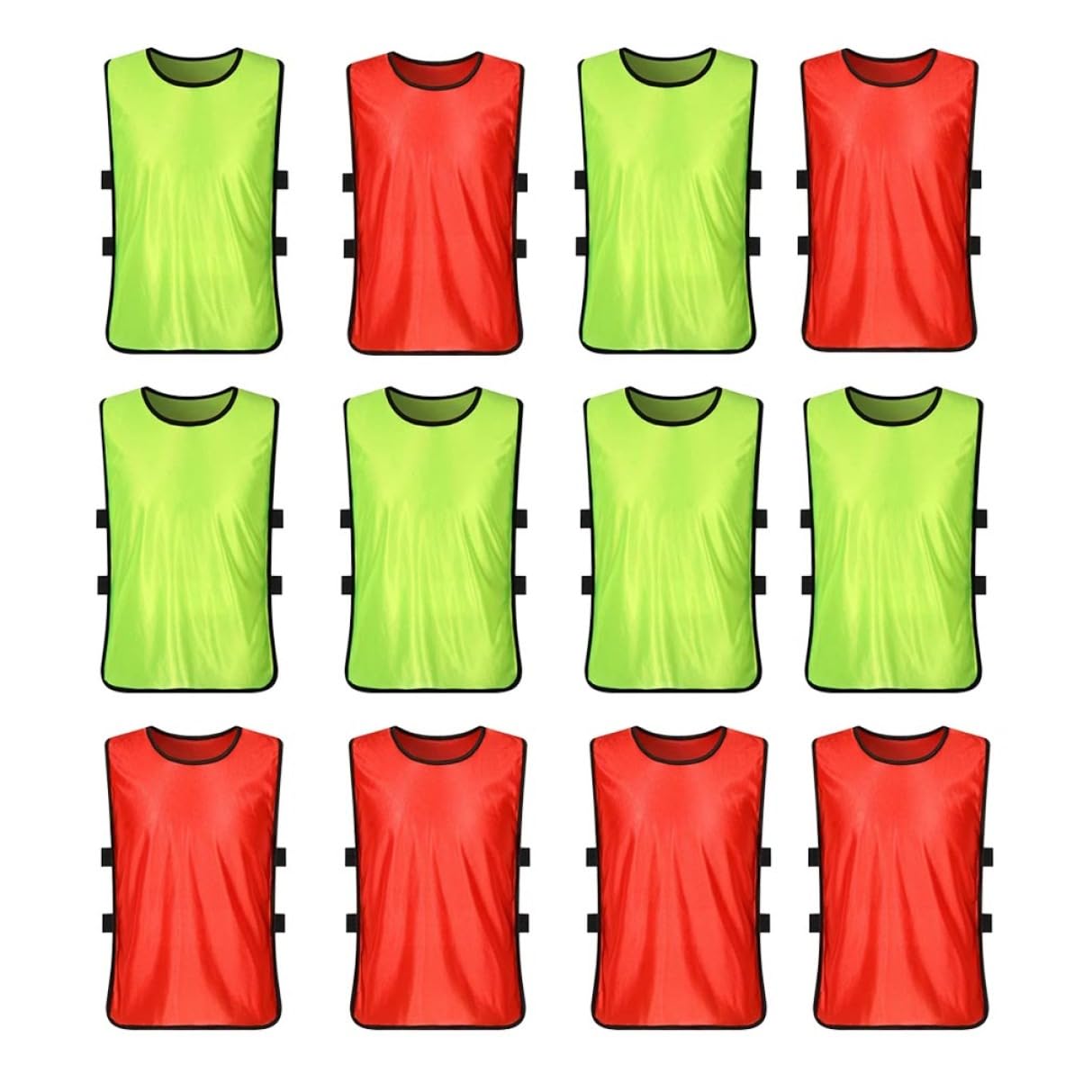 Fussball Leibchen Kinder 12 Stück Mesh aus Polyester Leicht und Schnelltrocknend für Teamtraining im Sommer Größe S