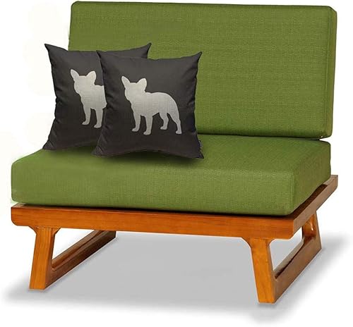 Miniatura 5 de Mugod Funda de almohada cuadrada de lino con silueta de bulldog francés para el hogar, funda de almohada cuadrada de lino para hombres y mujeres,