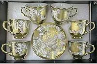 Xícara de café/cha kit com 6 conjunto (12 peças) de Cerâmica em porcelana(Xicara D163-3/6 conjunto)