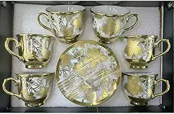 Xícara de café/cha kit com 6 conjunto (12 peças) de Cerâmica em porcelana(Xicara D163-3/6 conjunto)