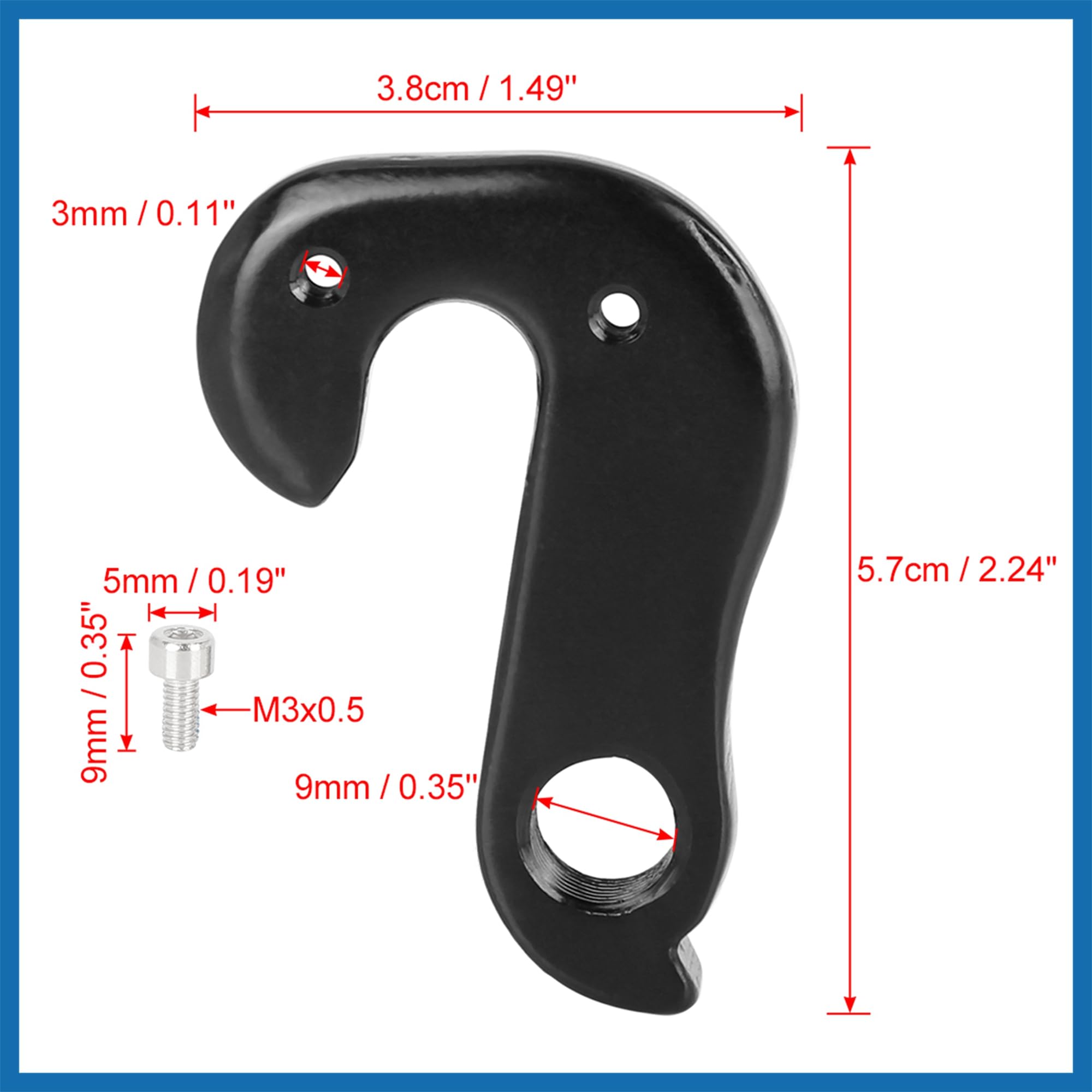 A ABSOPRO Bicicletta per Coda Gancio Posteriore Derailleur Hanger Telaio Marcia per Coda Gancio Nero Sostituzione dell'articolo