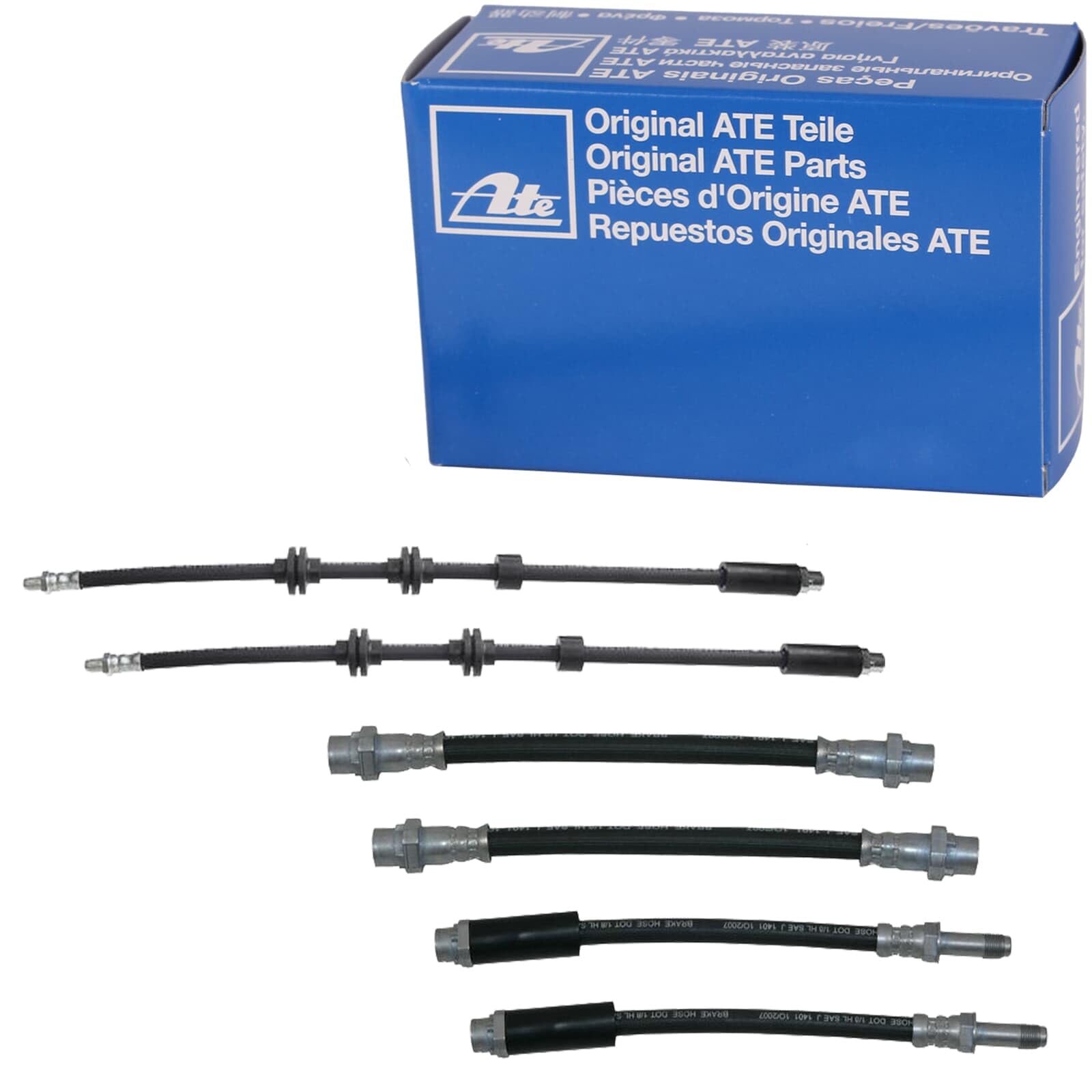6xATE Bremsschlauch vorne+hinten | 24.5174-0526.3+24.5125-0230.3 Kompatibel mit 1 (E87),1 Cabriolet (E88),1 Coupe (E82),3 (E90),3 Cabriolet (E93),3 Coupe (E92),