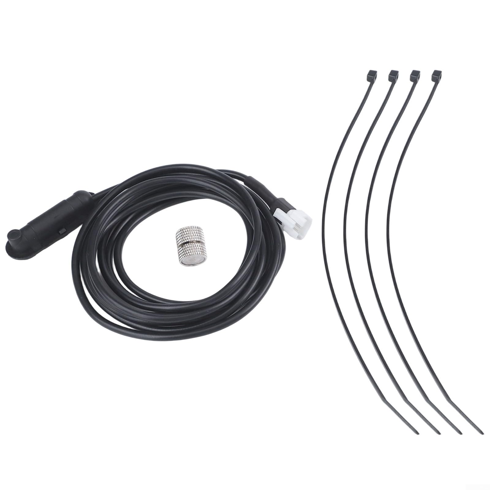 Electric Bike Speed Sensor, External Rim Detection Sensor for E-Bike with 2M Cable, 3-Pin SM-3A Connector, 5V Signal GND Wiring, Black Replacement Part for Cycling Components