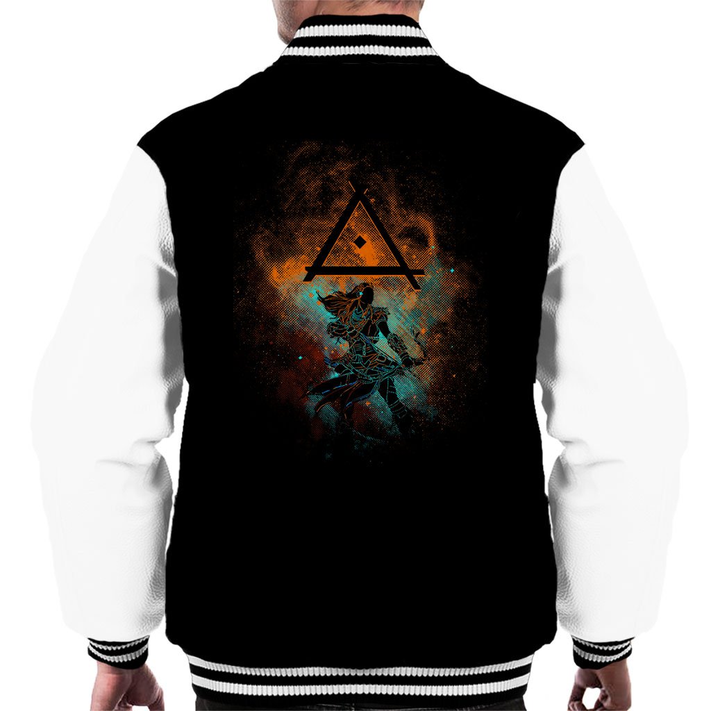 Cloud City 7 Men's Black/White Horizon Zero Dawn Aloy Silhouette Varsity Jacket