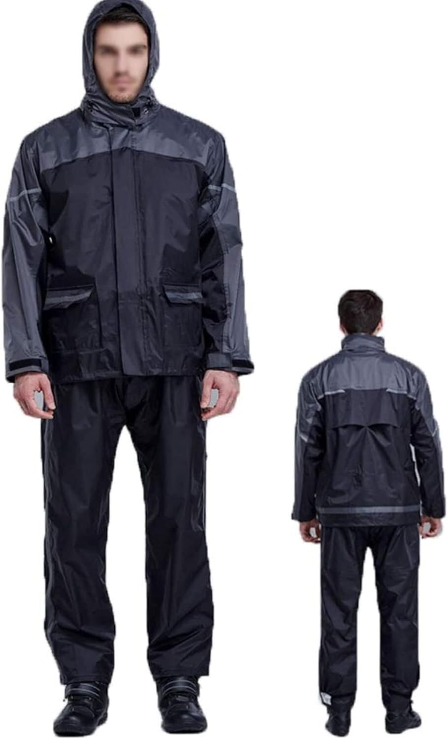 VUIKLCty Raincoat Lightweight Hooded Rainproof Jacket Windbreaker; Waterproof Raincoat Set Fishing Camping Raincoat With Pants(XXL)