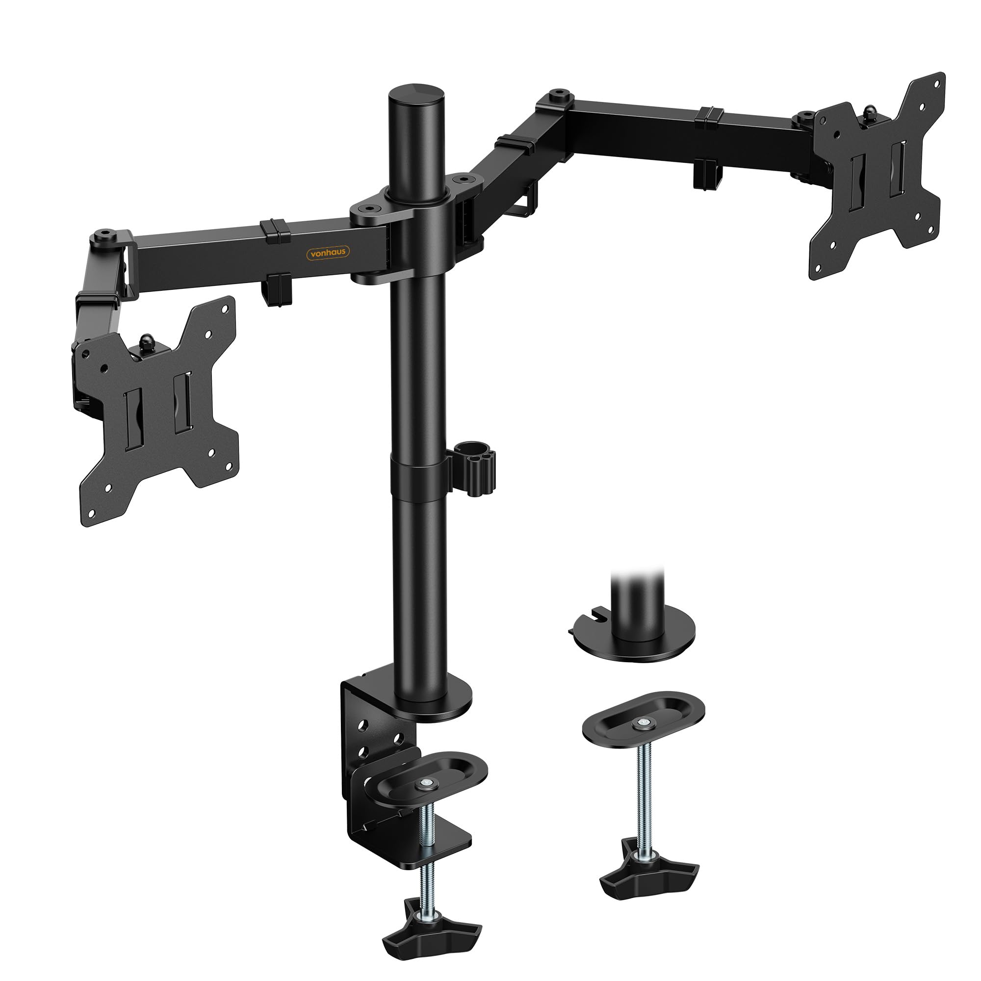 VonHaus Dual Monitor Stand for 13-32" Screens Twin Mount with Clamp