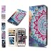 Produktbild Anicase Lederhülle kompatibel mit Samsung Galaxy A3 2017 Hülle Mandala Blume Muster Handyhülle Flip Case Cover Schutzhülle mit Kartenfach Klapphülle Handytasche Ledertasche für Mädchen Damen
