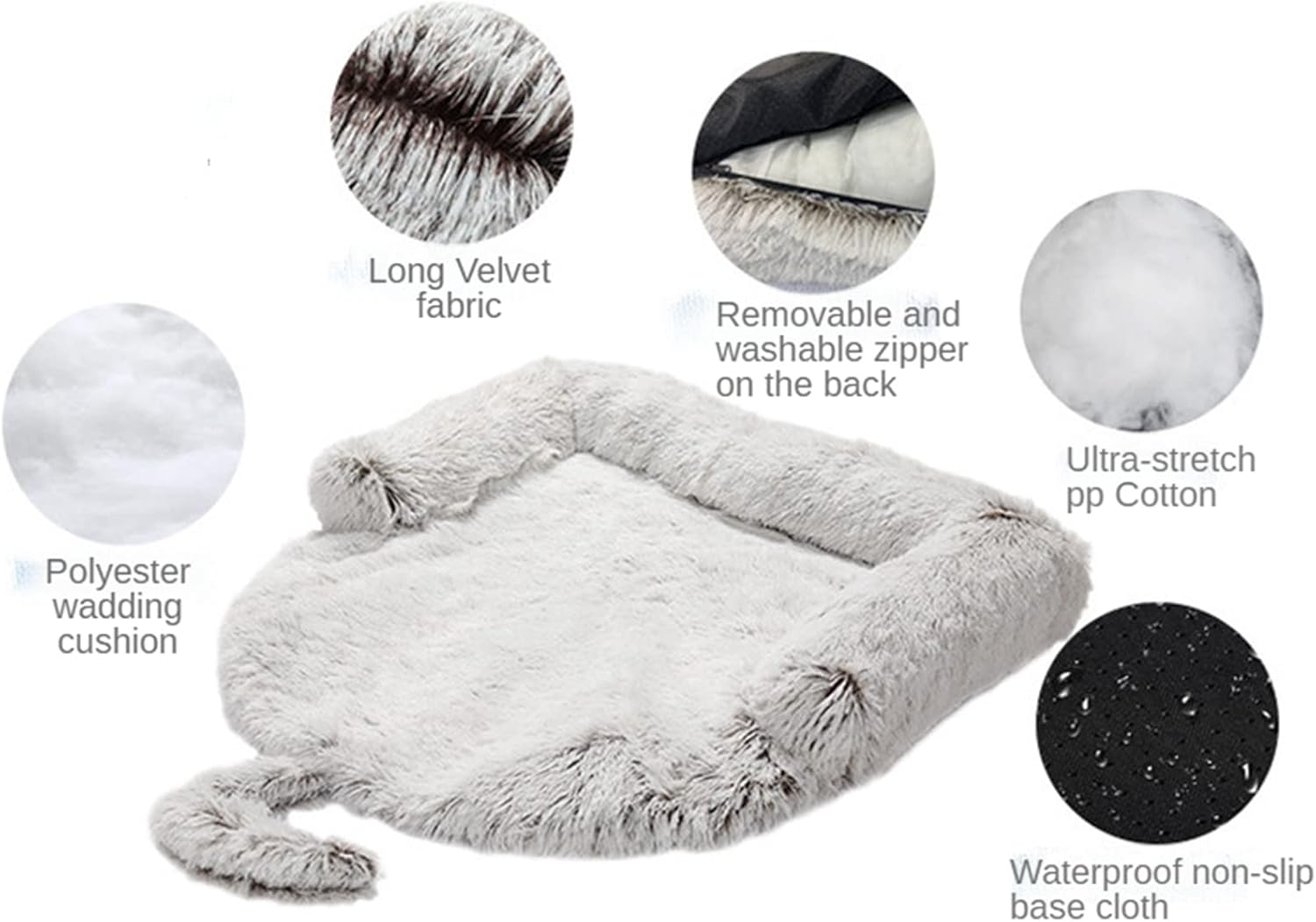 Soft Plush Dog Mat Sofa Fur Pet Beds,Couch Cover for Dogs, Calming Dog Bed Ultra Soft Fur Pet Beds Pet Kennel,Washable Dog Bed Thick Blanket Cushion with Removable Cover