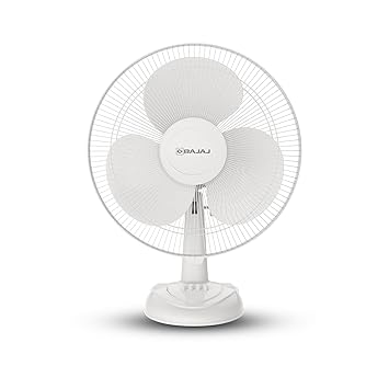 Bajaj Frore Neo Table Fan 400 MM | Table Fans For Home & Office | Aerodynamically Balanced Blades | 100% Copper Motor | High Air Delivery | 3-Speed Control | 2-Yrs Warranty 【White】 - image, photos