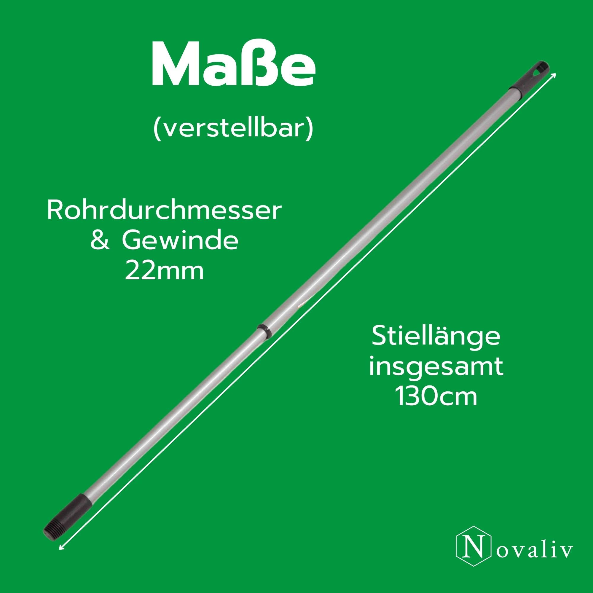 Novaliv Lot de 4 manches de balai télescopiques avec filetage 79-130 cm - En métal argenté - Pour balai - Filetage allemand - Tige universelle de rechange