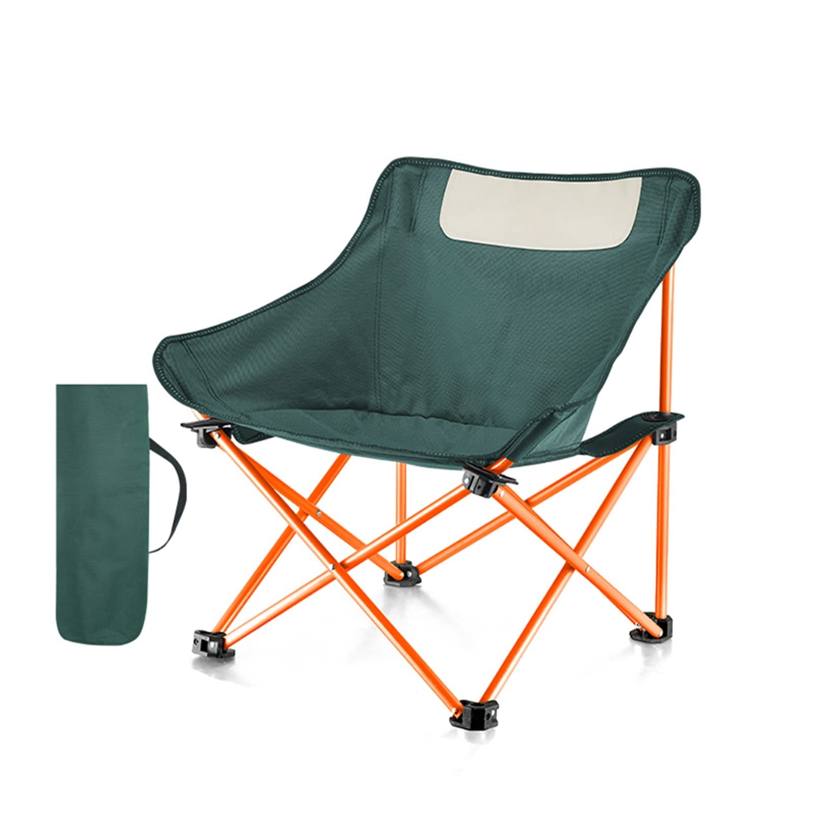 Tragbarer, faltbarer Campingstuhl mit bequemer Rückenlehne, Outdoor-Loungehocker, leichter Gartensitz (Farbe: A, Größe: L 47 x B 47 x H 65)