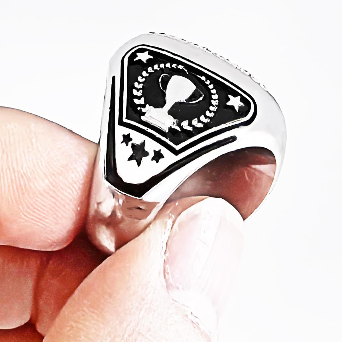 Size 8 to 14 Football Championship Rings Football Finalist Ring Sport Ball Award Gift for Tournament or League Champion Winner