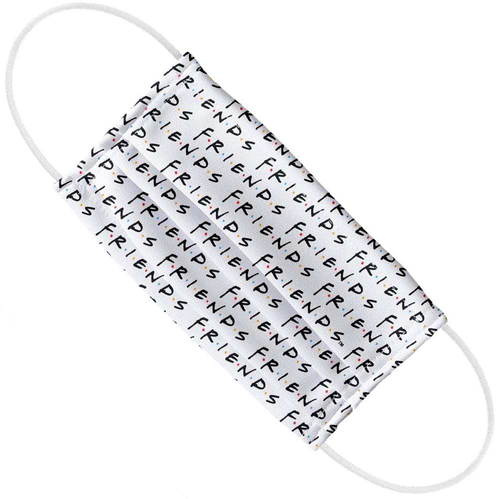 Popfunk Friends Logo Repeat 1-Ply Reusable Face Mask Covering with Adjustable Nose Wire, Unisex