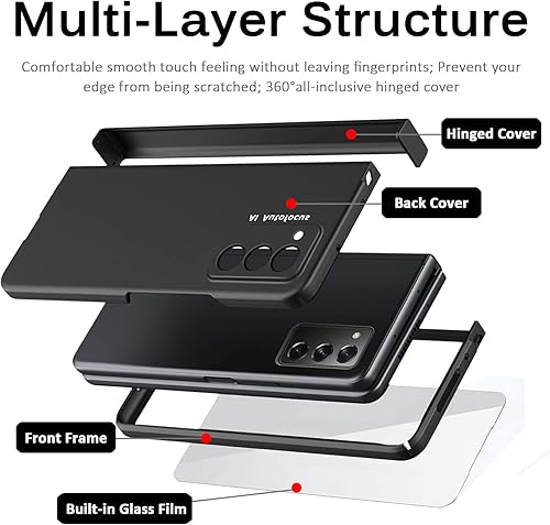 Miniatura 7 de Miimall Funda compatible con Samsung Galaxy Z Fold 2, cobertura de bisagra, parachoques protector para mujeres y hombres con película protectora de