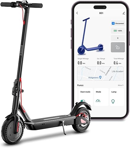 Magshion Electric Scooter 8.5" Solid Tires, 11 Miles Range and 19 Mph Portable Folding Commuting Scooter for Adult and Teen, IP4 Water-Resistant