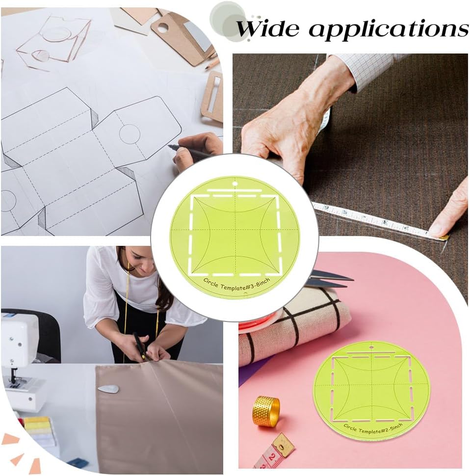 4Pcs Circle Quilting Template 4/5/8/10 Inch Acrylic Circle Templates Round Sewing Template Set Essential Quilt Supplies for Cutting Patterns and Sewing Layer Cake Fabric