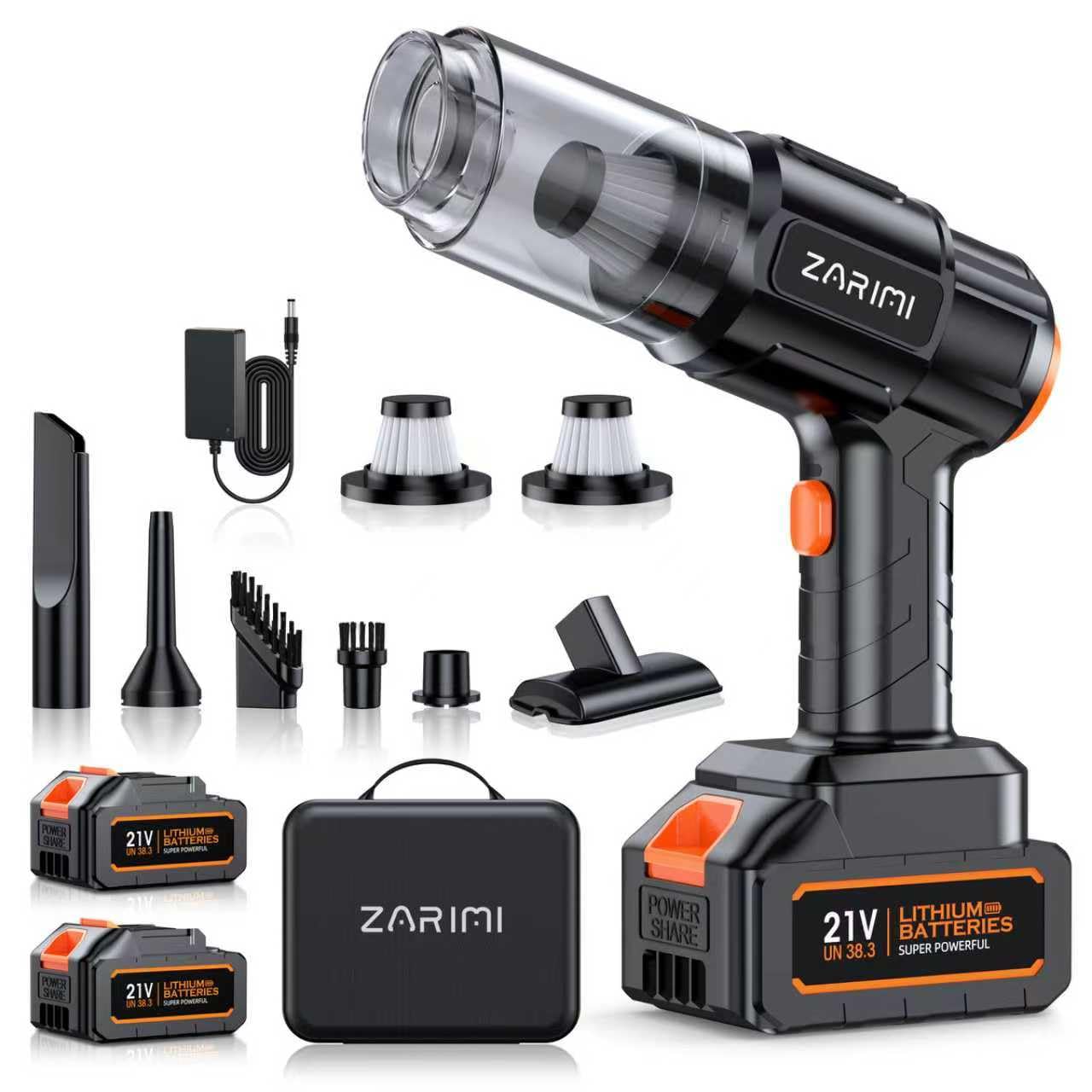 Car Vacuum Portable Cordless, 40,000Pa High Power Dust Buster, 6-in-1 Handheld Vacuum Cleaners for Home, Car, Pet Hair, Keyboard, Black